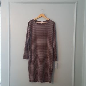 Lularoe Debbie sheath dress XL grey with burgundy